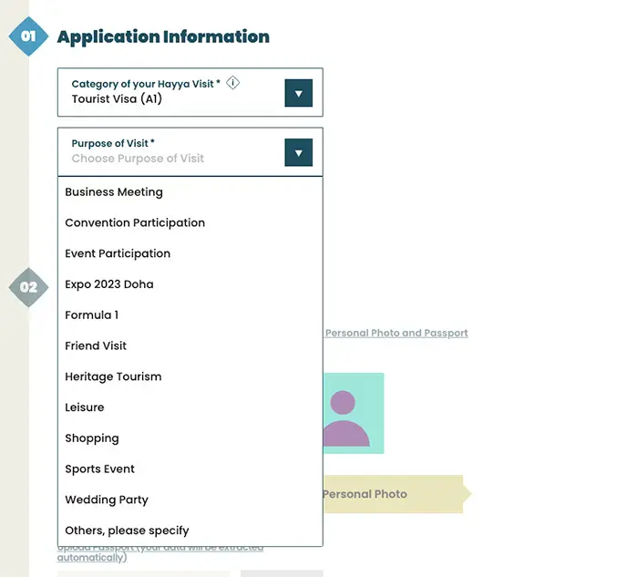 Hayya Tourist Visa A1 Purpose of Visit