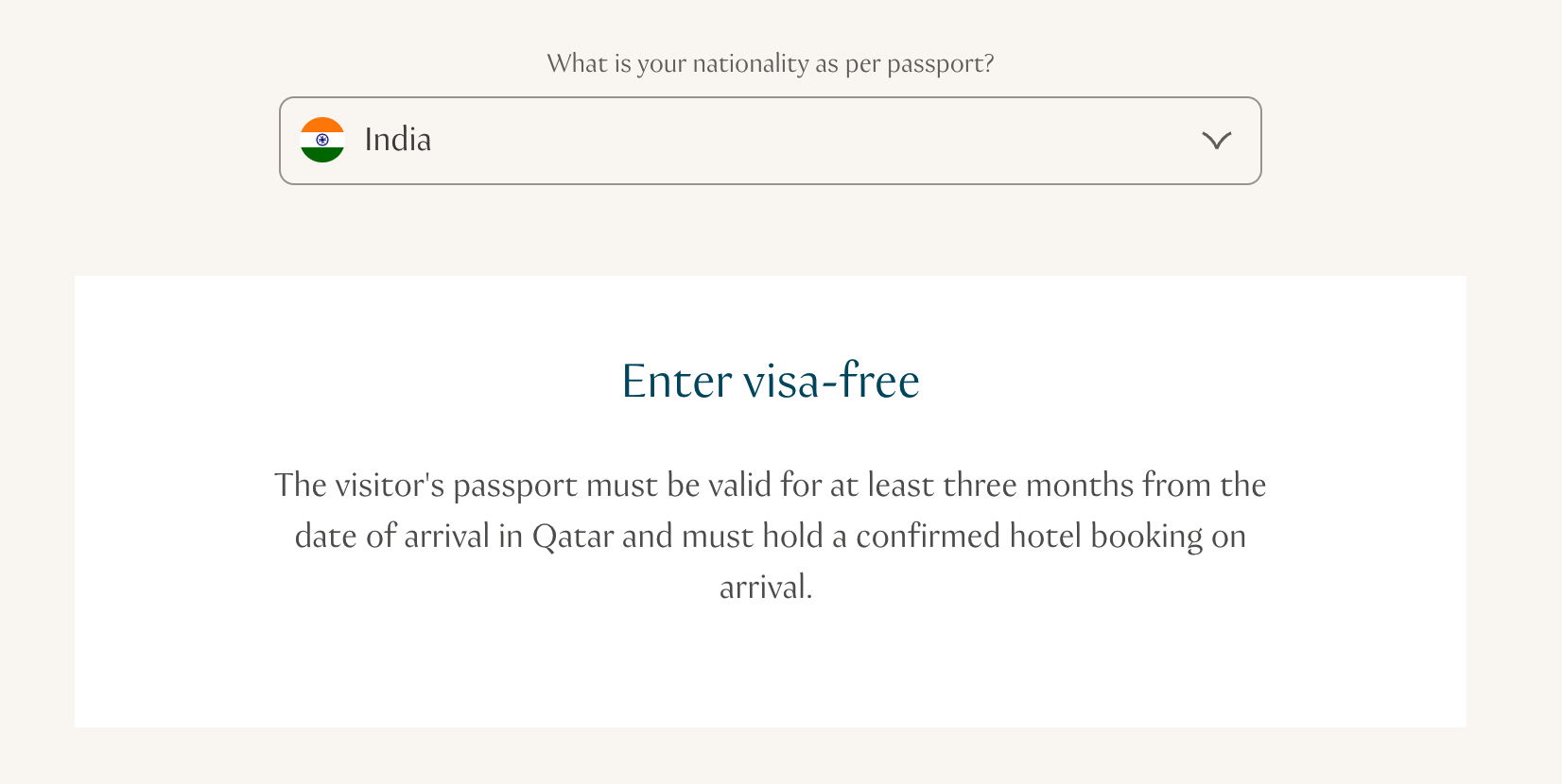 Screenshot from Visit Qatar website