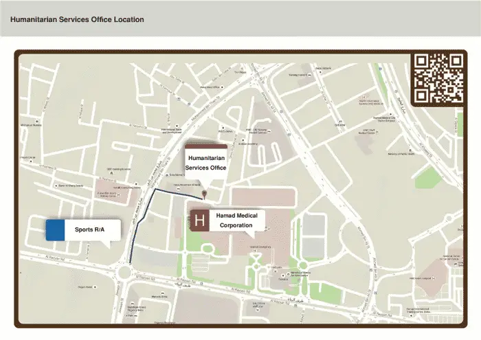 Qatar Humanitarian Services Office Location Map