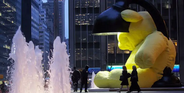 Giant Yellow Teddy in New York