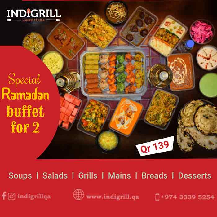 IndiGrill Restaurant Ramadan 2021 Iftar Deal