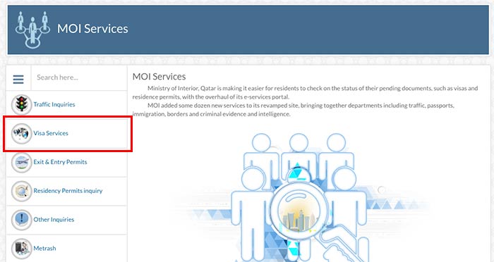MOI Qatar Visa Check Online and Printing (2023 Easy Guide) MOI Qatar Visa Check Online - Services Page