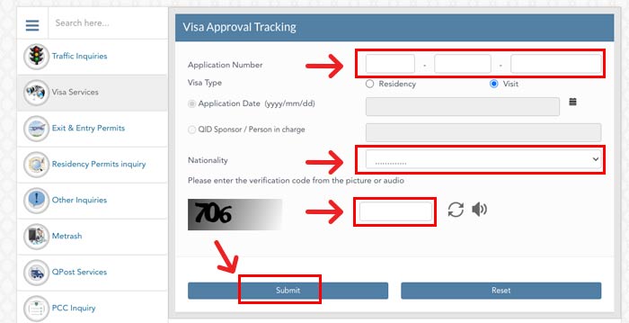 Check Qatar Visit Visa Application Status