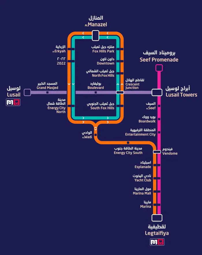 Lusail Tram Timings, Tickets, Stations and Map (Oct 2023) Lusail Tram Network Map