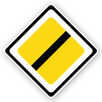 End of Road With Give Way Sign