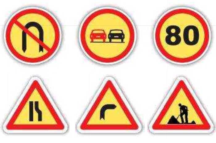 Qatar Traffic Signs And Their Meanings In English (2023) Qatar Roads-Temporary Works Signs 1