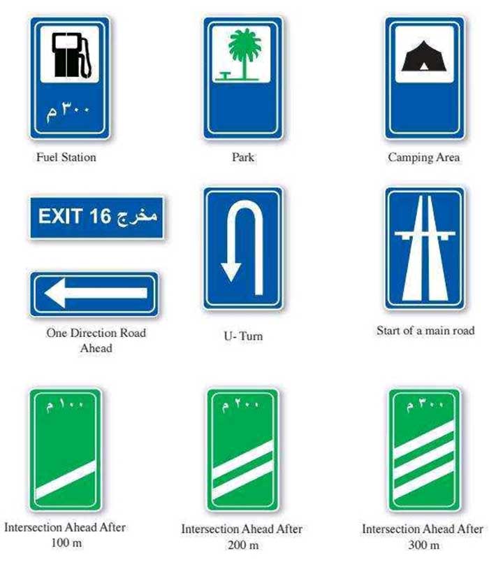 Qatar Traffic Signs And Their Meanings In English (2023) Qatar Traffic Directional Informatory Signs 4