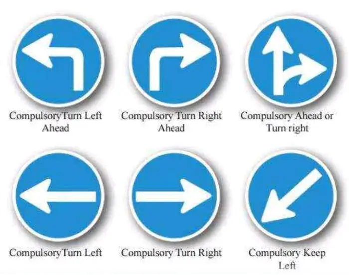 Qatar Traffic Signs And Their Meanings In English (2023) Qatar Traffic Mandatory Signs 1