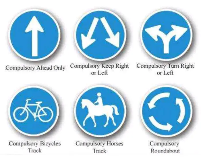Qatar Traffic Signs And Their Meanings In English (2023) Qatar Traffic Mandatory Signs 2