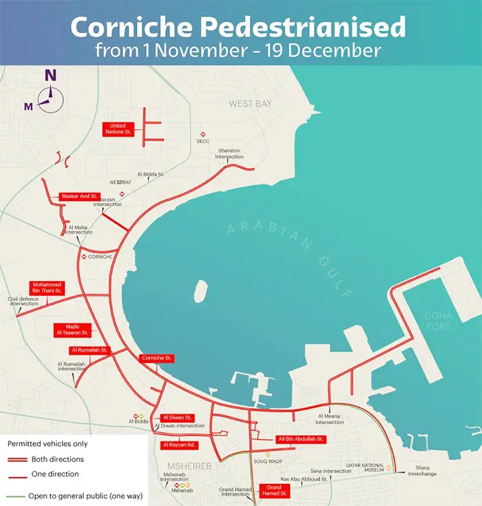 Doha Road Closure Corniche For Pedestrians Only