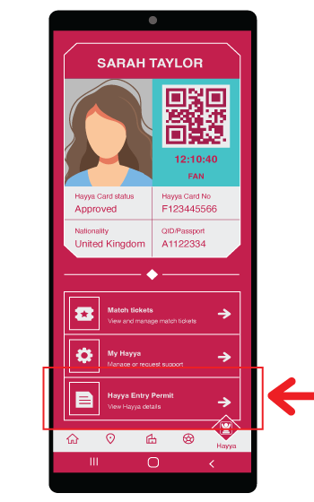 Hayya Entry Permit on Hayya App