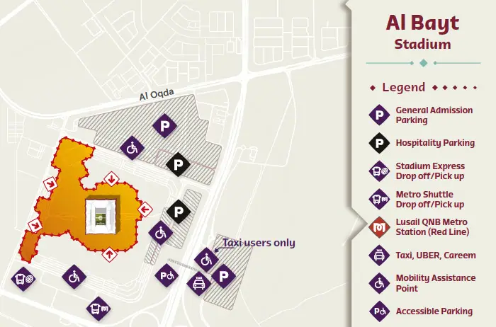 Al Bayt Stadium: Seating Map, Parking and How To Reach Al Bayt Stadium Parking Map