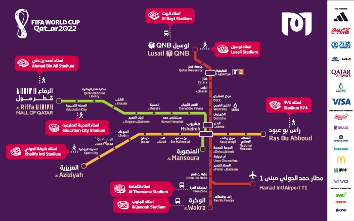 Doha Metro During World Cup 2022 (Service Updates) Doha Metro Stadium Map