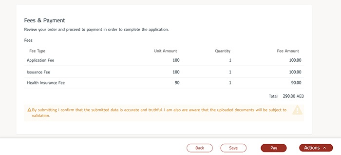 Dubai Visa For Hayya Card Holders (How To Apply via GDRFA) Dubai Hayya Visa Payment Screen