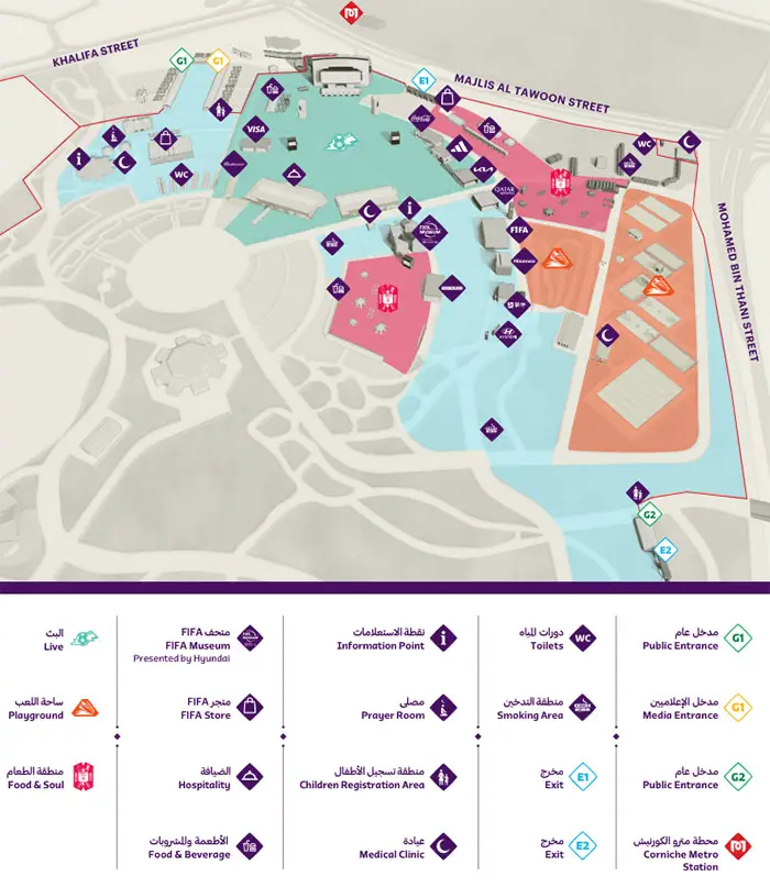 FIFA Fan Festival Qatar: Location, Timing & Event Schedule FIFA Fan Festival Venue Map
