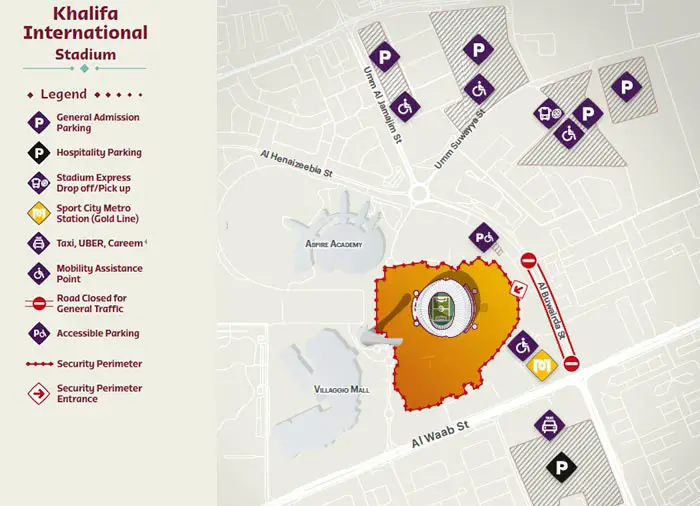 Khalifa Stadium Parking Map