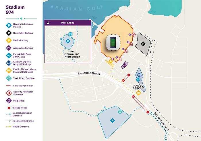 Stadium 974 Parking and Road