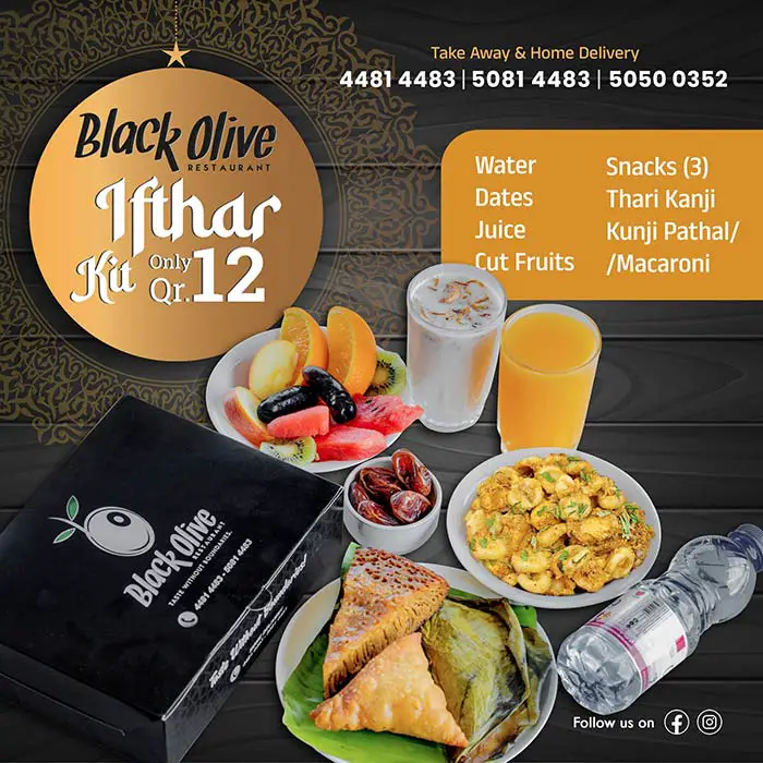 Best Iftar Deals in Doha: Iftar Box Kits Under QR 40 Black Olive Iftar Kit 2023