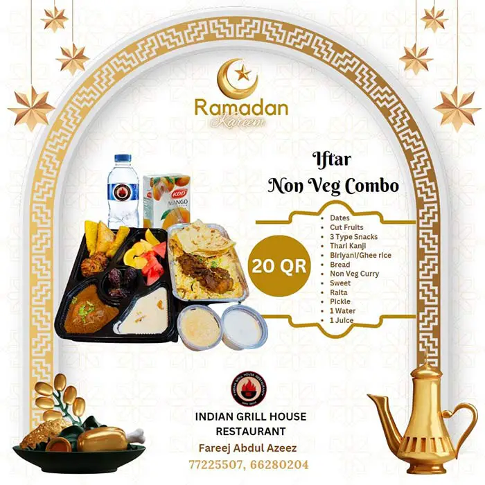 Best Iftar Deals in Doha: Iftar Box Kits Under QR 40 Indian Grill House Iftar Combo 2023