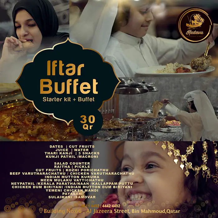Iftar Buffet in Qatar Under QR 100 (Ramadan 2023) Kadavu Iftar