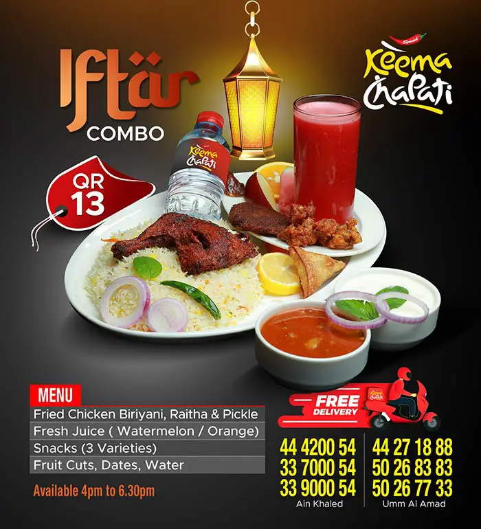 Best Iftar Deals in Doha: Iftar Box Kits Under QR 40 Keema Chapati Iftar Combo 2023