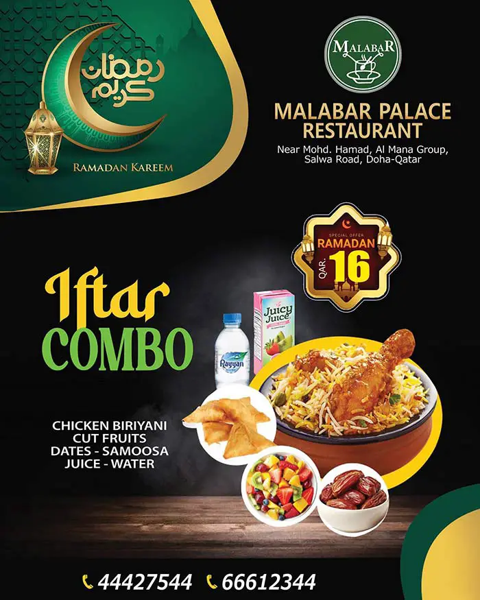 Best Iftar Deals in Doha: Iftar Box Kits Under QR 40 Malabar Palace Restaurant Iftar Combo 2023