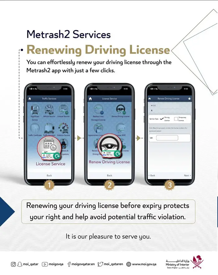 Qatar Driving License Renewal Online: Step By Step (2023) Metrash Renew Driving License