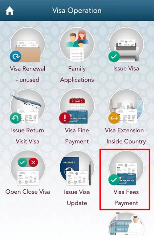 Pay Visit Visa Fee On Metrash