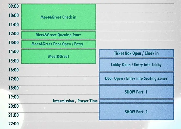 K-Pop Event Timetable