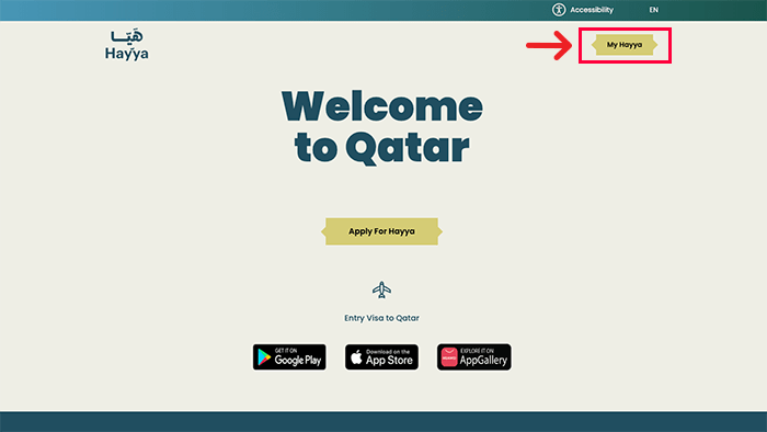 Qatar Tourist Visa (Hayya A1) Requirements & Steps (2023) My Hayya button on the Hayya portal