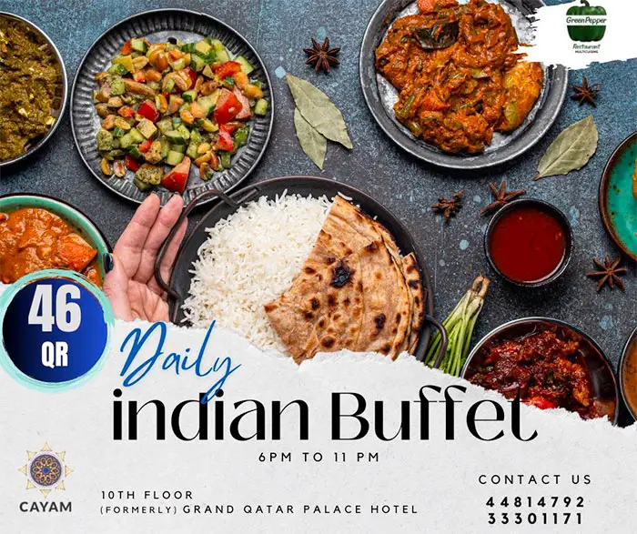 Best Buffets in Doha Under 100 QR (Updated June 2023) Green Pepper Restaurant Qatar Buffet