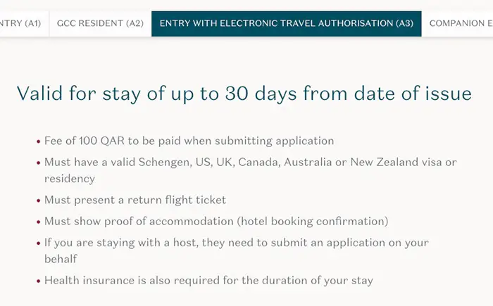 ETA Visa Visit Qatar Screenshot