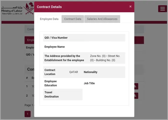 How to Check Labour Contract Online in Qatar (2023) Labour Contract Employee Data