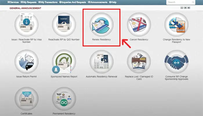 Qatar ID renewal through MOI website