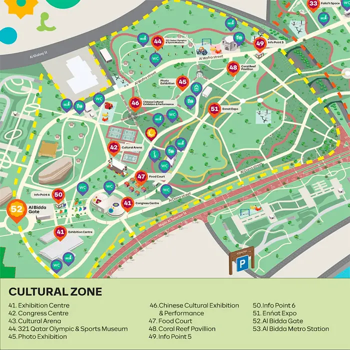 Map of the Cultural Zone of Expo 2023 