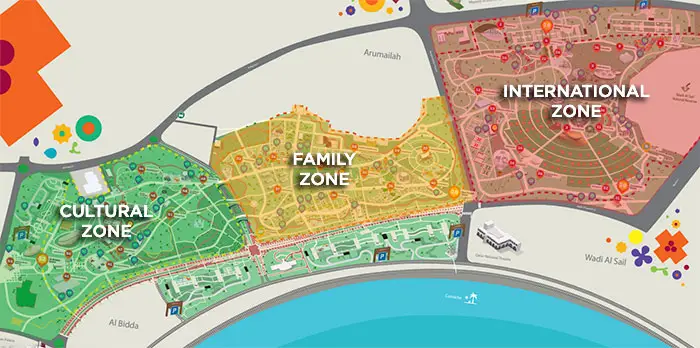 Map of three zones at Expo 2023
